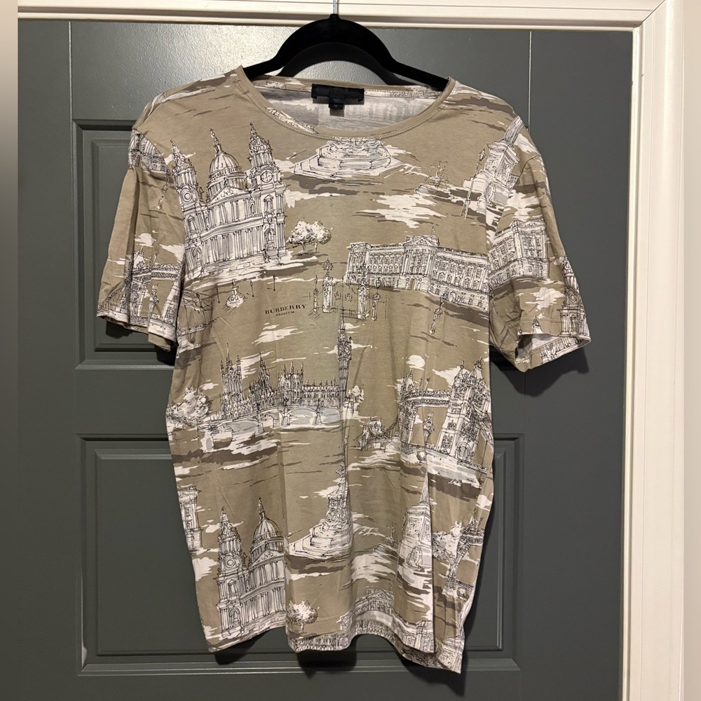 Burberry Prorsum London Landmark Graphic Tee Beige Size M Italy